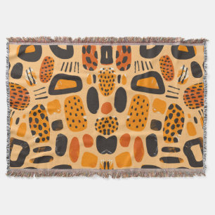"Savanna Pop: Stammesvibes in Orange & Black" Decke