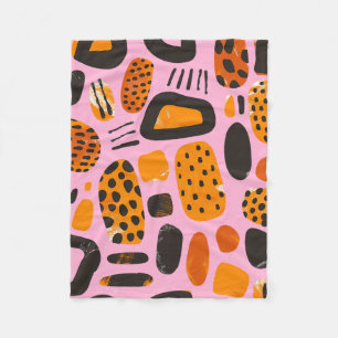 "Savanna Pop: Stammesvibes in Orange & Black" Fleecedecke