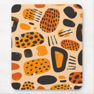 "Savanna Pop: Stammesvibes in Orange & Black" Mousepad
