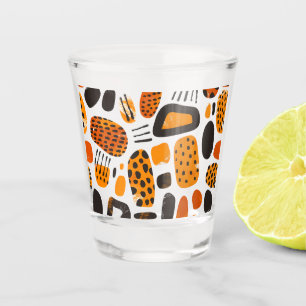 "Savanna Pop: Stammesvibes in Orange & Black" Schnapsglas