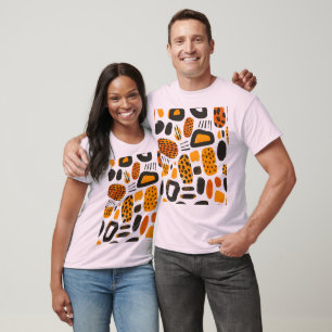 "Savanna Pop: Stammesvibes in Orange & Black" T-Shirt