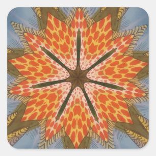 Savanna Star Bloom – Ein kühner afrikanischer Tier Quadratischer Aufkleber