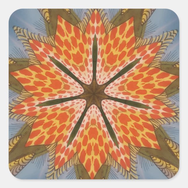 Savanna Star Bloom - Eine kühne afrikanische Tiera Quadratischer Aufkleber (Vorderseite)