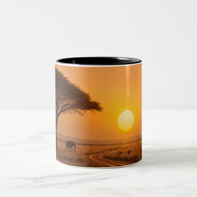 Savanna Sunset Mug Zweifarbige Tasse (Mittel)