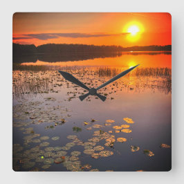 "Savanna Sunset" Wall Clock Quadratische Wanduhr