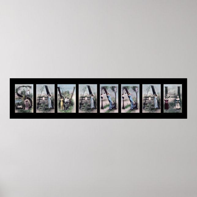 SAVANNAH Alphabet Letter Name Art Poster (Vorne)