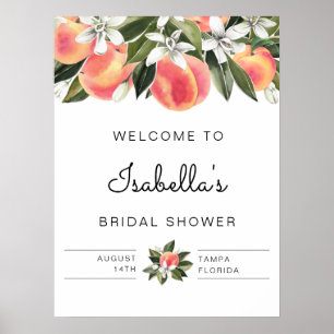 Savannah - Aquarell-Pfirsich-Hochzeitsshower Poster