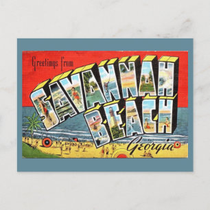 Savannah Beach Georgia 2 Grußpostkarte Postkarte