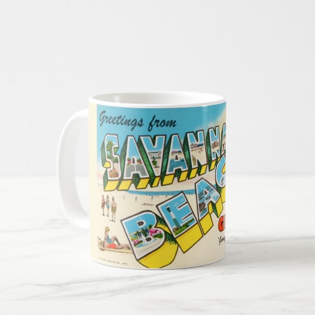 Savannah Beach Georgia Begrüßung Tasse (Vorderseite Links)