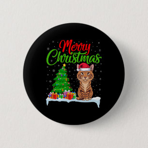 Savannah Cat Christmas Tree Lights Xmas Savannah C Button