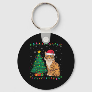 Savannah Cat Weihnachtsmannmütze Männer Frauen Kin Schlüsselanhänger