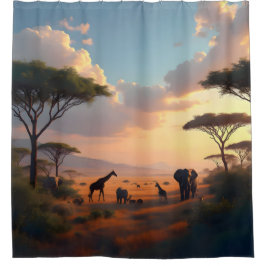 Savannah Dawn – Afrikanischer Sonnenaufgang Landsc Duschvorhang