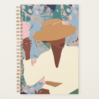 Savannah Days - Minimalistische Frau im Hat-Notebo Planer