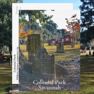 Savannah GA Historischer Colonial Park Fotografisc Postkarte