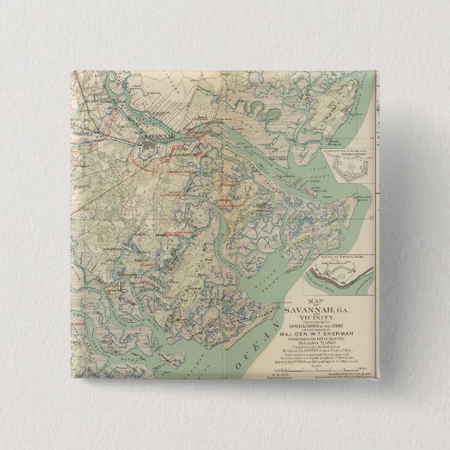 Savannah, Ga und Umgebung Button (Vorderseite)