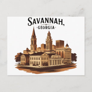 Savannah Georgia alte Skyline Postkarte
