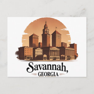 Savannah Georgia alte Skyline Postkarte