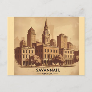Savannah Georgia alte Skyline Postkarte