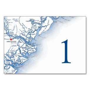 Savannah Georgia Carte Elégant Mariage bleu marine