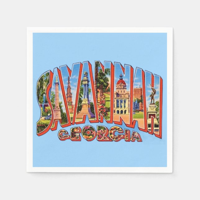 Savannah Georgia Cocktail Servietten (Vorderseite)