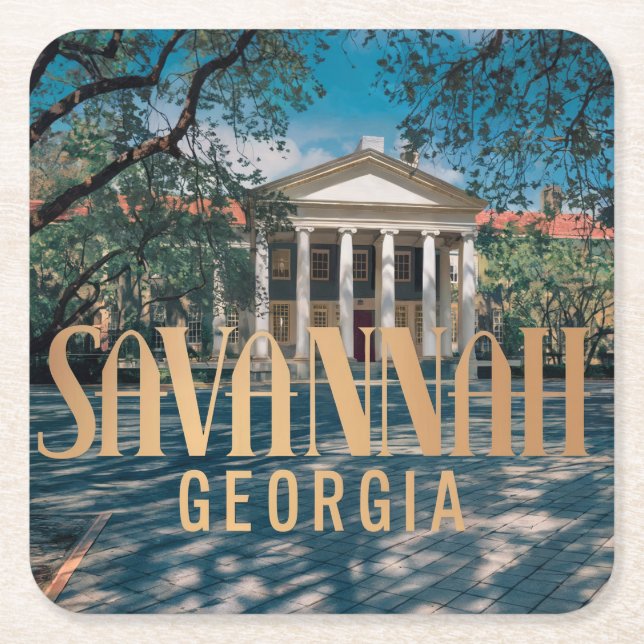 Savannah Georgia Gebäude Untersetzer Set (Vorderseite)