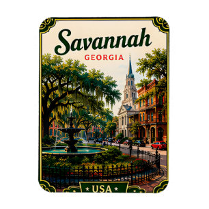 🌿 Savannah Georgia Historische Urlaubserinnerung Magnet