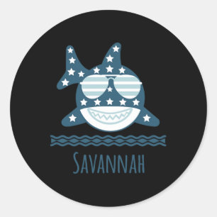 Savannah Georgia Nautical Coastal Fishing Boote Runder Aufkleber