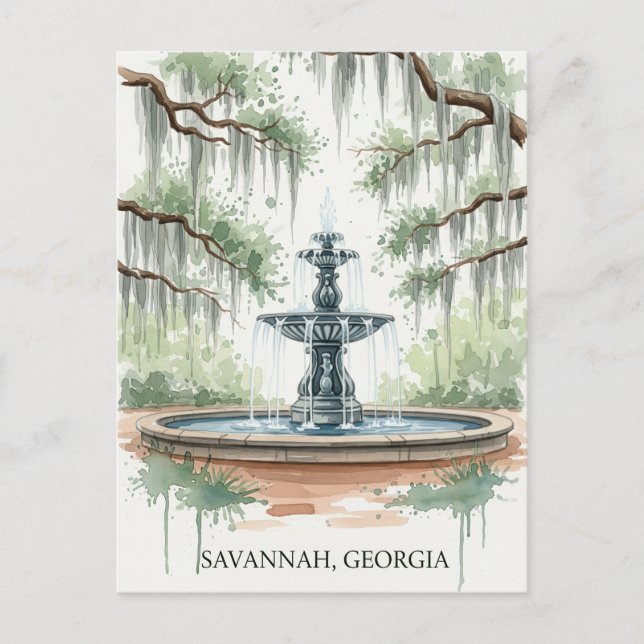 Savannah Georgia Postkarte (Vorderseite)