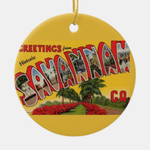 Savannah Georgia Retro farbenfroh Keramik Ornament