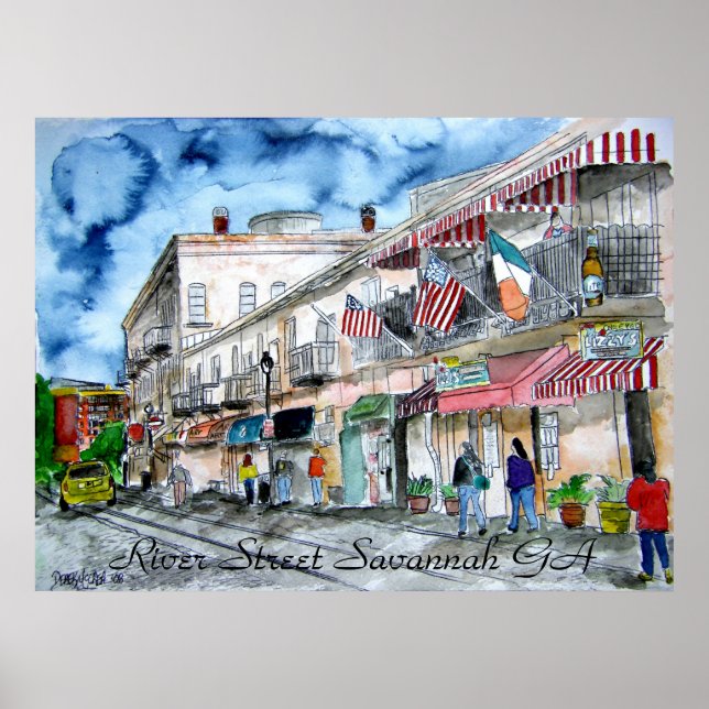 Savannah Georgia River Street City Art Print Poster (Vorne)