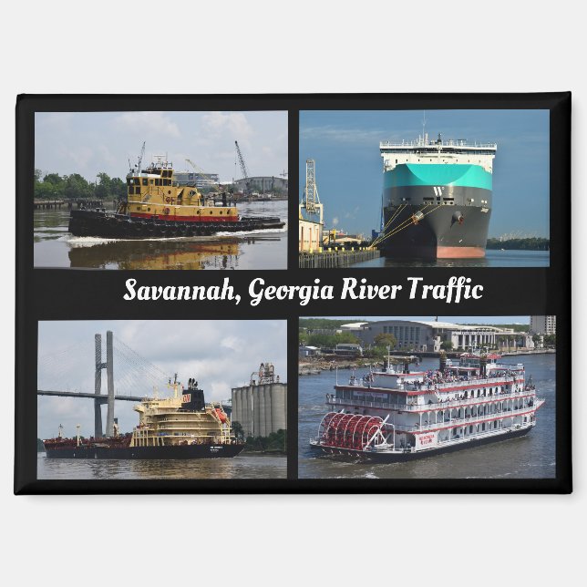 Savannah, Georgia Schifffahrtsweg Magnet (Vorderseite)