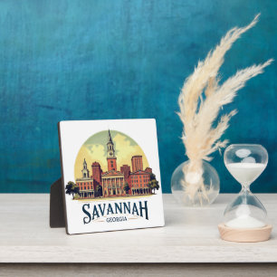 Savannah Georgia Skyline Fotoplatte