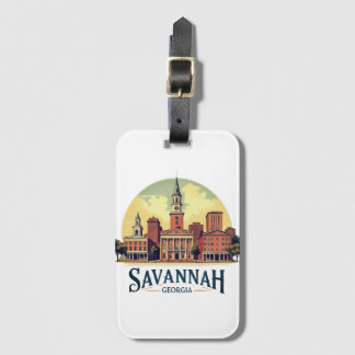 Savannah Georgia Skyline Gepäckanhänger