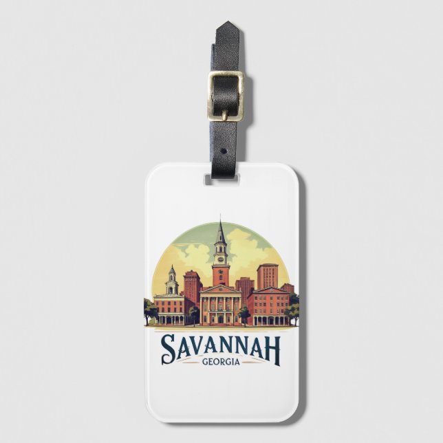 Savannah Georgia Skyline   Gepäckanhänger (Vorderseite Vertikal)
