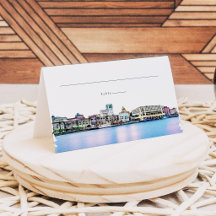 SAVANNAH Georgia Skyline Guest Name Platzkarte