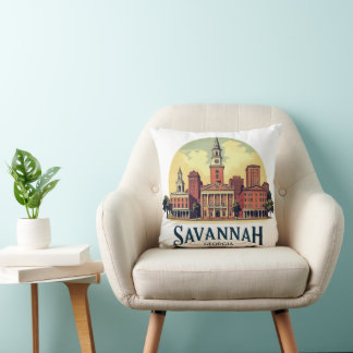 Savannah Georgia Skyline Kissen