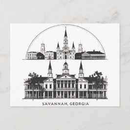 Savannah Georgia Skyline Postkarte