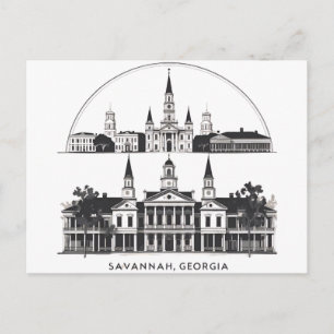 Savannah Georgia Skyline Postkarte