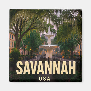 Savannah Georgia Südliche Stadtlandschaft Landscha Magnet