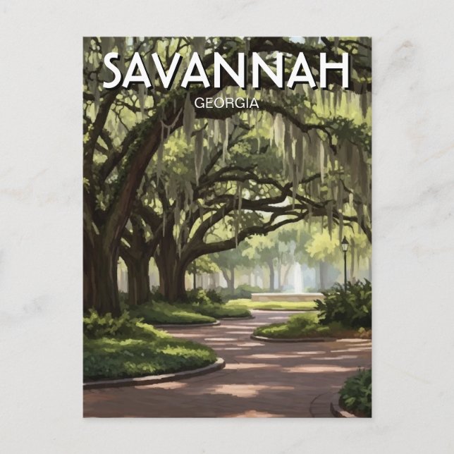 Savannah Georgia Travel Postkarte (Vorderseite)