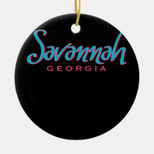 Savannah Georgia typografisches Souvenir  Keramik Ornament