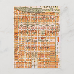 Savannah Georgia Vintage-Karte Postkarte