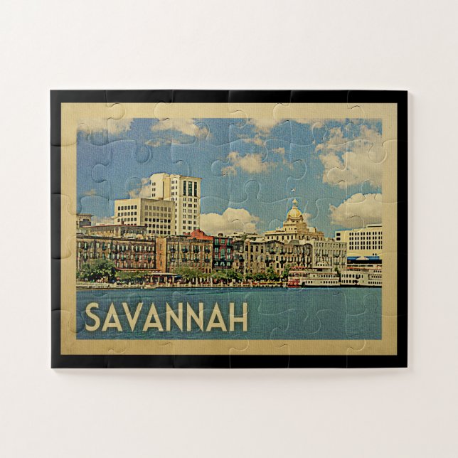 Savannah Georgia Vintage Travel (Horizontal)