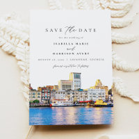 SAVANNAH Georgia Wasserfarbe Save the Date