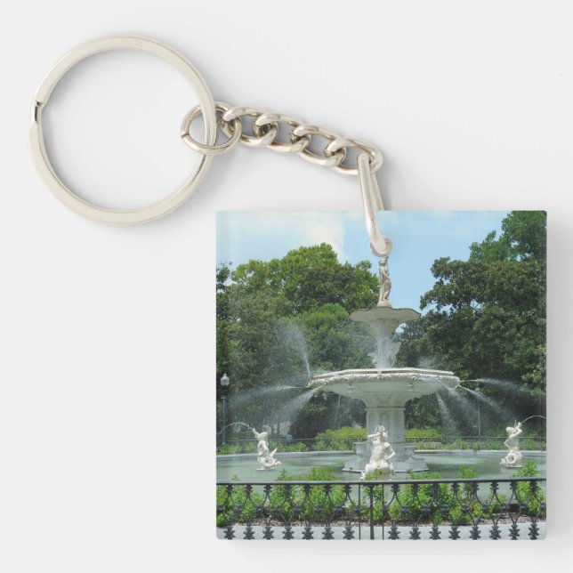 Savannah Georgia's Forsyth Park Fountain Schlüsselanhänger (Vorderseite)