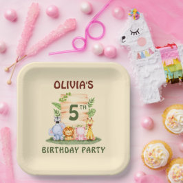 Savannah giraffe Löwe Hippo Zebra Elefant Pappteller