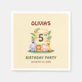 Savannah giraffe Löwe Hippo Zebra Elefant Serviette