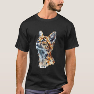 Savannah-Katze Lustiges Design Brüllende Serval-Ka T-Shirt