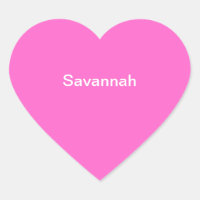 Savannah Kids Name Sticker Personalisiert Rosa Wei