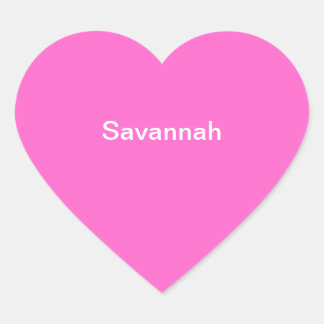 Savannah Kids Name Sticker Personalisiert Rosa Wei